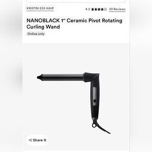 Kristin Ess Black Ceramic Curling Wand BRAND NEW IN A BOX